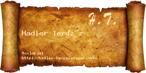 Hadler Teréz névjegykártya